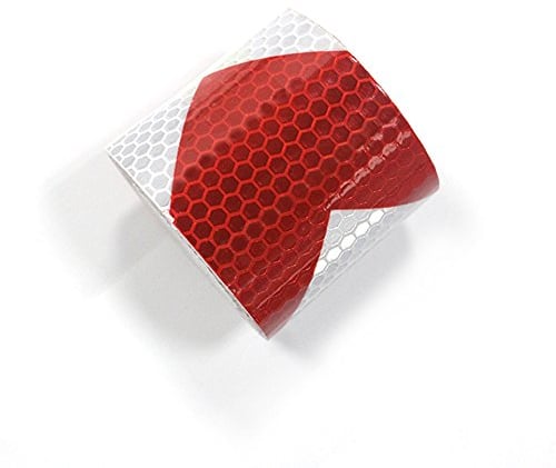 muchkey® High Intensität Grade Lime Reflektierende Tape reflectibe Warnschild Pfeil Ausrichtung Tape 5 cm x 3 m (rot + weiß)