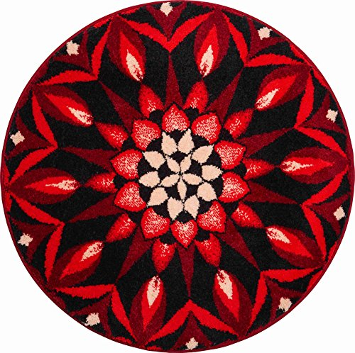 Grund Badteppich 100% Polyacryl, ultra soft, rutschfest, ÖKO-TEX-zertifiziert, ERKENNTNIS, Badematte 60 cm rund, rot