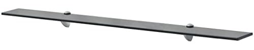 vidaXL Estante Flotante de Cristal Medidas 100x10 cm Vidrio de 8 mm Color Negro
