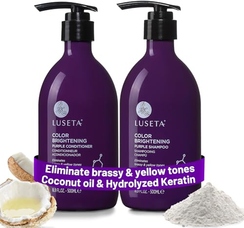 Luseta Purple Shampoo and Conditioner Set for Blonde & Gray Hair 16.9oz*2