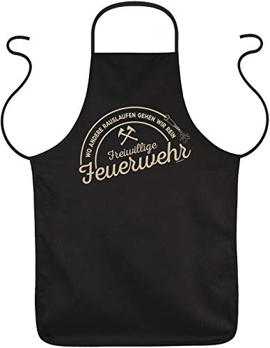 Tini - Shirts Feuerwehr Schürze - Sprüche Grillschürze Freiwillige Feuerwehr : Wo andere rauslaufen ... Freiwillige Feuerwehr - Kochschürze Feuerwehr Mann/Frau