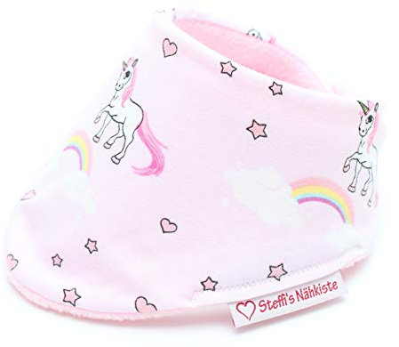 Steffi's Nähkiste Verstellbares Dreieckstuch Regenbogen Einhorn mit wärmenden Fleece