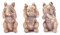3 wise Squirrels garden ornaments decorative outdoor hear no evil, See no evil, speak no evil indoor home décor decoration