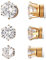 Flongo 7MM Boucles d’Oreilles Non Percées pour Femme Homme, 3 Paires Clips Sans Trou Magnétique Composés Zircon Brillant Charmant Couleur Argent Noir Or Fantaisie Cadeaux Anniversaire Noël