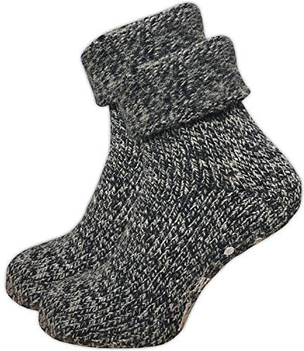 GAWILO Stoppersocken für Damen (1 Paar) | Rutschfeste Hausschuhsocken | Weiche, kuschlige & warme Socken mit Noppen (DE/NL/SE/PL, Numerisch, 35, 38, Regular, Regular, anthrazit melange)