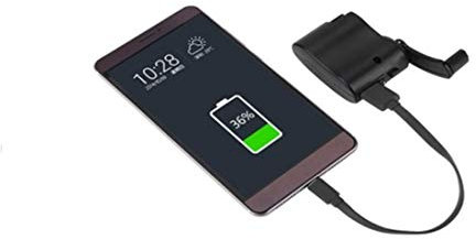 Dynamo pour IPHONE 11 Pro Smartphone Chargeur USB Batterie Manivelle Secours (Noir)