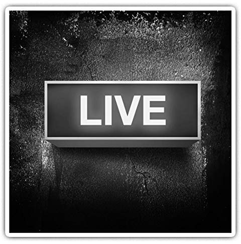 2 x 7.5cm Square Vinyl Stickers - Live Sign Music Studio Radio Retro Decals 43138