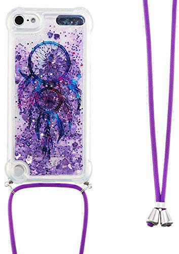 Handykette Handyhülle für iPhone 6S Plus / 6 Plus Hülle,Glitzer Quicksand kreatives Fließende Flüssigkeit schwimmt Silikon Case mit Umhängeband Handykordel Band Kette für iPhone 6S Plus,YB GS FL