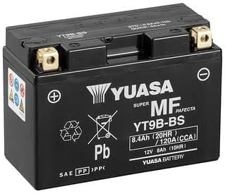 Batteria moto Yuasa YT9B-BS - Senza manutenzione - 12 V 8 Ah - Dimensioni: 150 x 70 x 105 mm compatibile con Yamaha XP T-Max 500 2001-2007