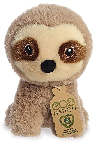 Aurora, 35081, Eco Nation Mini Faultier, 13cm, Plüsch, Braun