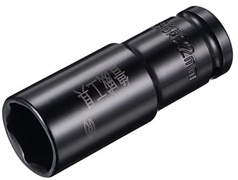 sourcing map 1/2 Drive by 22mm Deep Impact Socket, Heat-Treated CR-V Steel 3.15 Length, 6-Point Metric Sizes