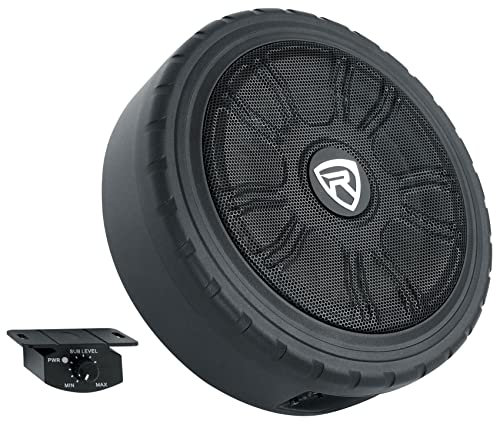 Rockville WHEEL OF BASS 8 Slim Under-Seat Powered Truck/Car Audio Subwoofer Sub