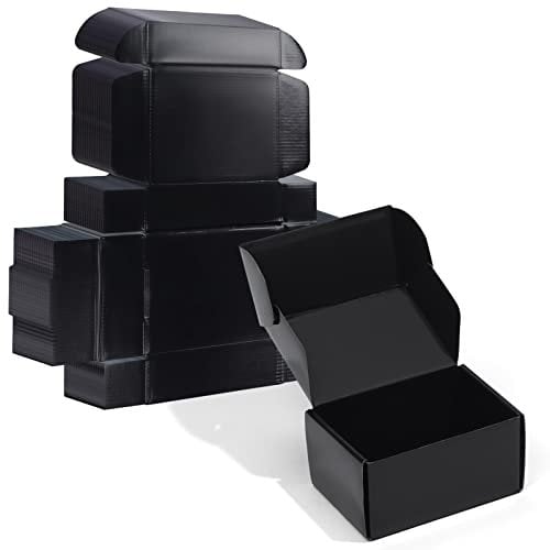 ZBEIVAN 15,2 x 10,2 x 7,6 cm, schwarze kleine Versandkartons aus Wellpappe, 20 Packungen für Verpackung von kleinen Unternehmen