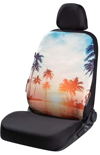 Walser Autositzbezug Beach, 1 Vordersitzbezug, Universal PKW-Einzelsitzbezug, Auto-Schonbezug Beach-Design, Motiv Sitzbezug, Design Autositzschoner