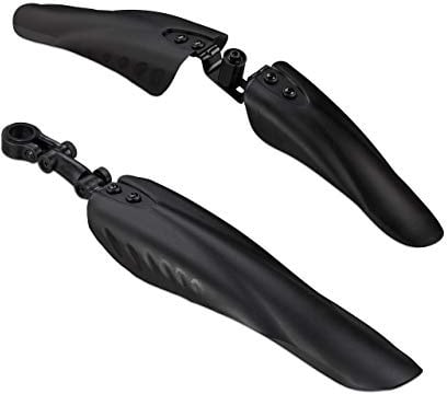 Relaxdays Schutzblech 2er Set, Spritzschutz für vorn & hinten, schwarz | für Räder mit 24-28 Zoll, für versch. Sattelstangen