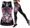DRZHEAM Damen Zucker Schädel Yoga Outfits für Frauen 2 Stück Sets, Weihnachten Tank Tops Leggings Training Activewear für Mädchen