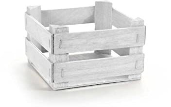 Gicos Cassetta cassettina in legno porta oggetti decorativa 13 * 13 * 8 cm bianco shabby chic IUA-832260