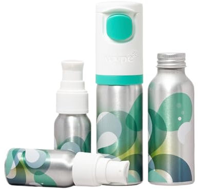 Wype | Home & Away Bundle | Toilet Roll Gel | Flushable Wet Wipe Alternative | Holiday Essentials | COSMOS Organic | 1 x Applicator, 2 x Refills (100ml), 2 x Mini (30ml)