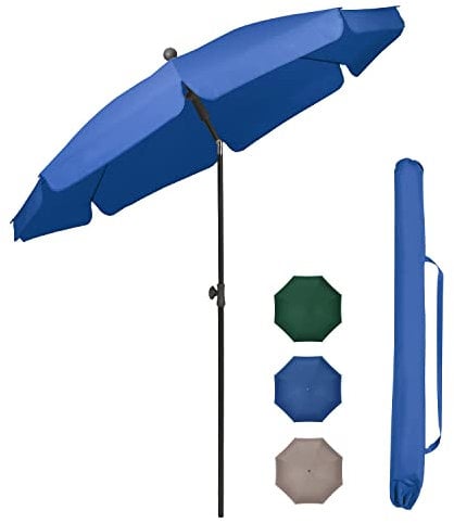Sekey 2m Garden Parasol with Umbrella Cover - Adjustable and Portable Patio Umbrella for Beach, Garden, Pool, and Patio - UPF 50+ Sun Protection