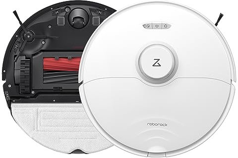 roborock S8 Robot Aspirador,Sistema de Cepillo de Doble Rodillo,3D Reactivo para Evitar Obstáculos,6000 Pa Succión,3000 Vibraciones Sónicas/min,Navegación LiDAR,Control App(Actualización S7,Blanco)