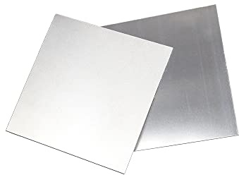 304 Edelstahlblech, Metallblech zum Basteln, gebürstete Oberfläche, flache Bleche aus Metall für Küche, Heimwerker, Handwerk, 2 Stück, 100 x 100 mm, Dicke: 1 mm