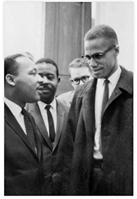 Malcolm X Meets Martin Luther King Jr Poster Leinwand Poster Schlafzimmer Dekor Sport Landschaft Büro Zimmer Dekor Geschenk Rahmen Stil 08x12inch (20x30cm)