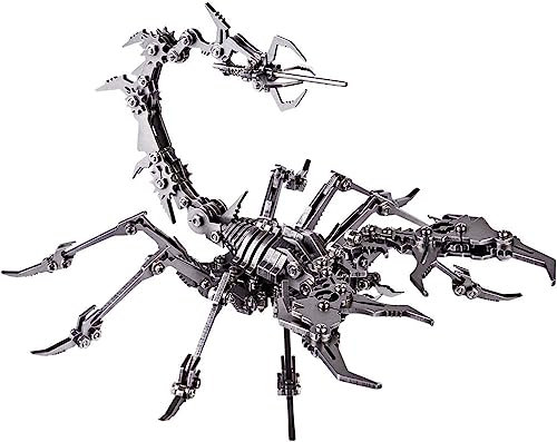 3D Metal Puzzle Model Kit, 3D Metal Scorpion King Model Set DIY Stainless Steel Jigsaw with Tool, 3D Mechanical Metal Puzzle Animal Gift Toy for Adults Kids