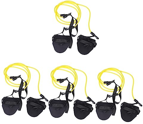 4 Stück Schwimm-Widerstandsbänder, Fitness-Widerstandsbänder, Schwimmunterrichtsausrüstung, Schwimmgürtel, Schwimmgurt, Pool-Schwimmzubehör, PP-Material, gelbes elastisches Bungee-Seil