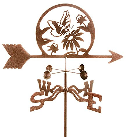 EICOFF Girouette de décoration, indicateur d'orientation de girouette Papillon en Acier Inoxydable Outil de Mesure de girouette avec revêtement antirouille Facile à Assembler pour décor Animalier e