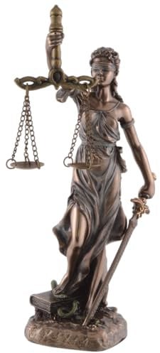 Justitia, Römische Göttin der Gerechtigkeit, bronziert, aus Kunststein angefertigt., Veronese Collektion