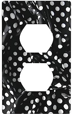 Cubierta de pared de puntos corrugados en blanco y negro, placa de pared decorativa, tamaño estándar de 4.5 x 2.76 pulgadas, ideal para áreas residenciales y comerciales.