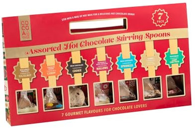 Hot Chocolate Gift Set - Hot Chocolate Spoons In Gift Box - 7 Delicious Hot Chocolate Spoons Hot Chocolate Station Gift Set Great For Christmas Gifts For Kids - Stocking Fillers Men Kids Women