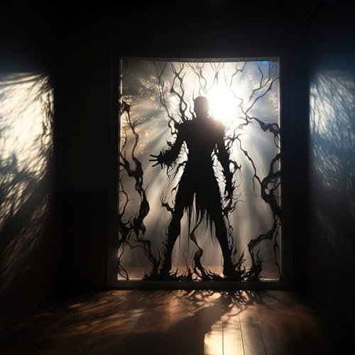 Frostiger Vampir-Silhouetten-Aufkleber - Bedruckter Menschenmonster-Ätzglas-Aufkleber für Fenster und Türen - Blockfilm Frosting Ätzung Haftendes Design (200x200 cm)