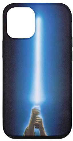 Hülle für iPhone 12/12 Pro Star Wars Luke Skywalker blaues Lichtschwert schwarz