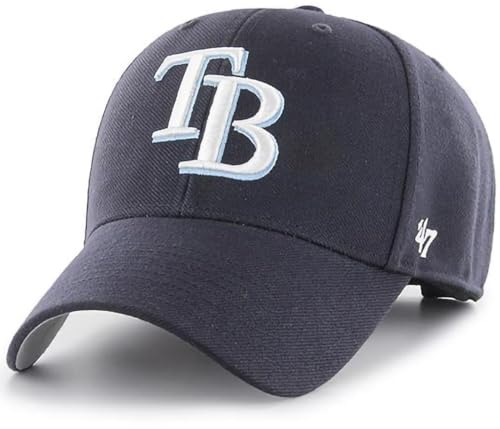 '47 MLB Team Color Primary Logo MVP verstellbare Mütze, Einheitsgröße für Erwachsene, Tampa Bay Strahlen, Einheitsgr��e