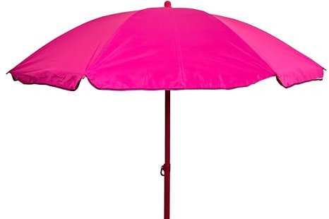 LIFE IS Ombrellone mare da spiaggia 180 cm,8 stecche colorate. Palo 32/35 mm colorato.Tessuto Nylon con spalmatura in argento interna. Fuxia