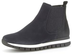 Gabor Damen Chelsea Boots, Frauen Stiefeletten,Komfortable Mehrweite (H),Schlupfstiefel,Stiefel,Bootee,Booties,Marine (Micro),38 EU / 5 UK