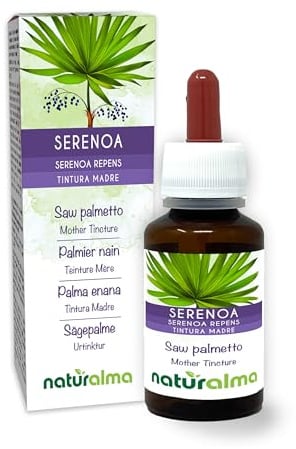 Palmier nain ou Palmier de Floride (Serenoa repens ou Sabal serrulata) fruits Teinture Mère sans alcool Naturalma - Extrait liquide gouttes 60 ml - Complément alimentaire - Végétalien ou végan