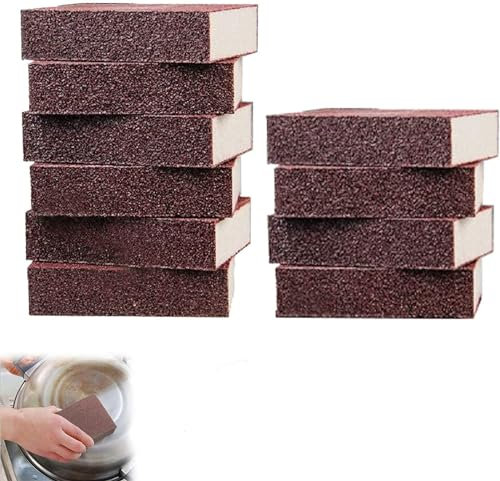 GENIRECE Nano-Carborundum-Schwamm, Schwämme zum Reinigen von Töpfen, Schwammbürsten zum Reinigen von Küchenrost, schmutzabweisender und verschleißfester Rostradierer, Scheuerschwämme, Topf