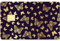 CREATCABIN Gold Butterfly Kreditkarten-Skins Debitkarten-Skin-Aufkleber Personalisieren Bankkarten,Schutzaufkleber,Wasserfest,Entfernbar,Blasenfrei,Für Transport Schlüsselkarten,Schwarz,186x137mm