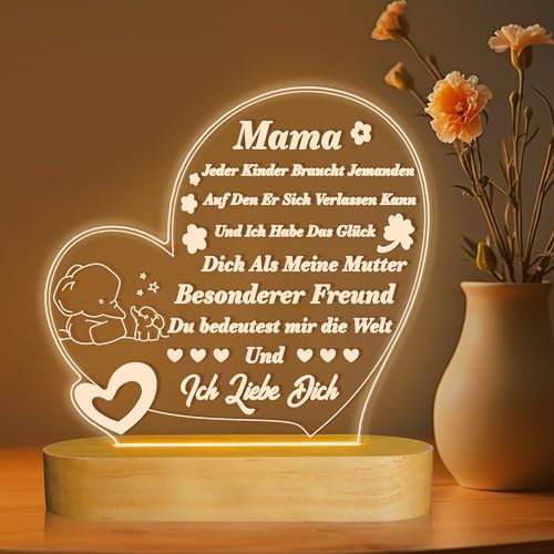 Anywin Mum Jeder Kinder Night Light Geburtstagsgeschenke für Mutter, Muttertagsgeschenke Nachtlicht mit warmem Licht für die Wohnkultur, Geschenke für Mama zum Geburtstag, Weihnachten
