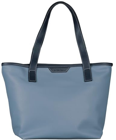 TOM TAILOR Leora Damen Shopper Umhängetasche Reißverschluss Groß Blau