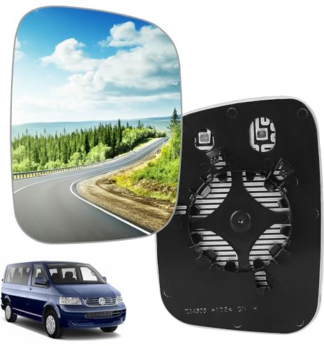 DBREAKS Spiegelglas Ersatz für VW T5 2003-2009 & Caddy 2004-2015, Ersatz Spiegelglas Heizbar, Spiegelglas Außenspiegel Glas, Beheizbar Rückspiegelglas(Rechts)