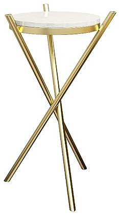 PGKTKCWH Tall Black Side Table Slim Gold Round Sofa Table Marble Top Plant Stand Plant Pot Holder Display Rack Accent Display Stand for Small Spaces(Size:70CM,