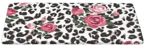 AUBKFELD Tischdecke mit süßem rosa Rosenmuster, bedruckt, 152 x 76 cm, rechteckige Tischdecke, Stoff-Tischdecke mit elastischem Rand, für Urlaub, Picknick, Küche, Esszimmer, Party