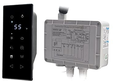 YQVEOT Dampfduschen-Generator-Set, 3kw. Split Duschkabinett Dampfbad Sauna Generator for Badezimmer Home Spa Wasserdicht IP4. Schwarzer Dampfsteuerung für gewerblichen Heimgebrauch