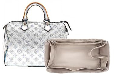 Taschen-Organizer passend for Lv Speedy Nylon-Aufbewahrungstasche, Handtaschen-Organizer, Plug-in-Geldbörsen-Aufbewahrungstasche(Beige a,Foe Lv Speedy 30)