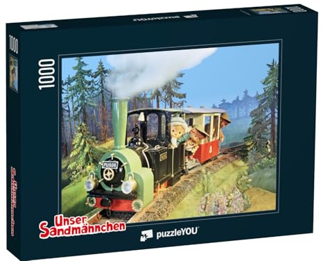 puzzleYOU: Puzzle 1000 Teile „Unser Sandmännchen: Unterwegs mit der Harzer Schmalspurbahn, 1981“