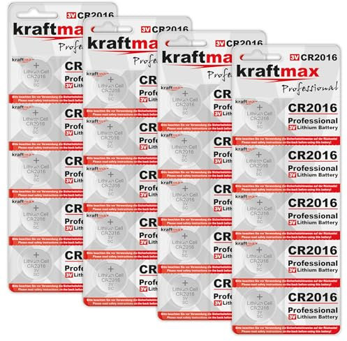 20er Pack Kraftmax CR2016 Lithium Hochleistungs- Batterie / 3V Knopfzelle für professionelle Anwendungen - CR 2016