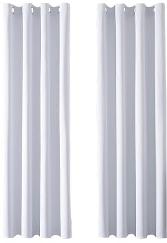 MRTREES Vorhang Blickdicht Weiß-grau mit Ösen 2er Set, 220 cm Lang, 140 cm Breit, Blickdichte Vorhänge Thermovorhänge Gegen Kälte Gardinen Wohnzimmer Schlafzimmer Blackout Curtain